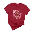 thumbnail image 2 of Meichang T-Shirts de la Saint-Valentin pour Femmes Imprimé Amour Doux Manches Courtes Col Rond Coupe Ample T-Shirts Tendance, 2 of 6