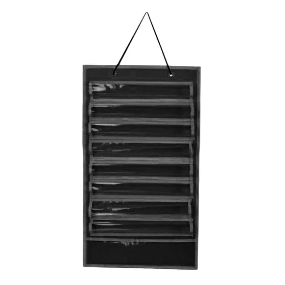 Vensio -Martial Arts Belt Holder Hanging Display with 8 Transparent Pockets, Premium Felt Medal Organizer for Karate and Taekwondo Achievement, Dustproof Black