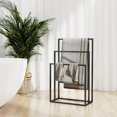 thumbnail image 1 of vidaXL Freestanding Towel Rack Black 48x24x79 cm Iron, 1 of 4