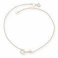 thumbnail image 1 of 14k Yellow Gold Spring Ring Polished Key Anklet With 1inch Ext 9 Inch Measures 5mm Wide Jewelry Gifts for Men, 1 of 3