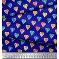 thumbnail image 3 of Soimoi Blue Velvet Fabric Diamond Geometric Printed Fabric 1 Yard 58 Inch Wide, 3 of 5