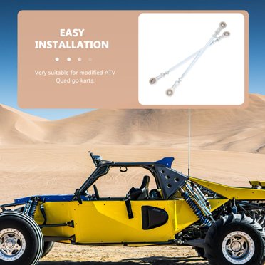 BESTYASH 2Set Stainless Steel Steering Tie Rod Ends for ATV Quad Accessories 11.4x0.9in Silver