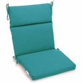 thumbnail image 1 of 22-inch by 45-inch Spun Polyester Solid Outdoor Squared Seat/ Back Chair Cushion, Aqua Blue, 1 of 2
