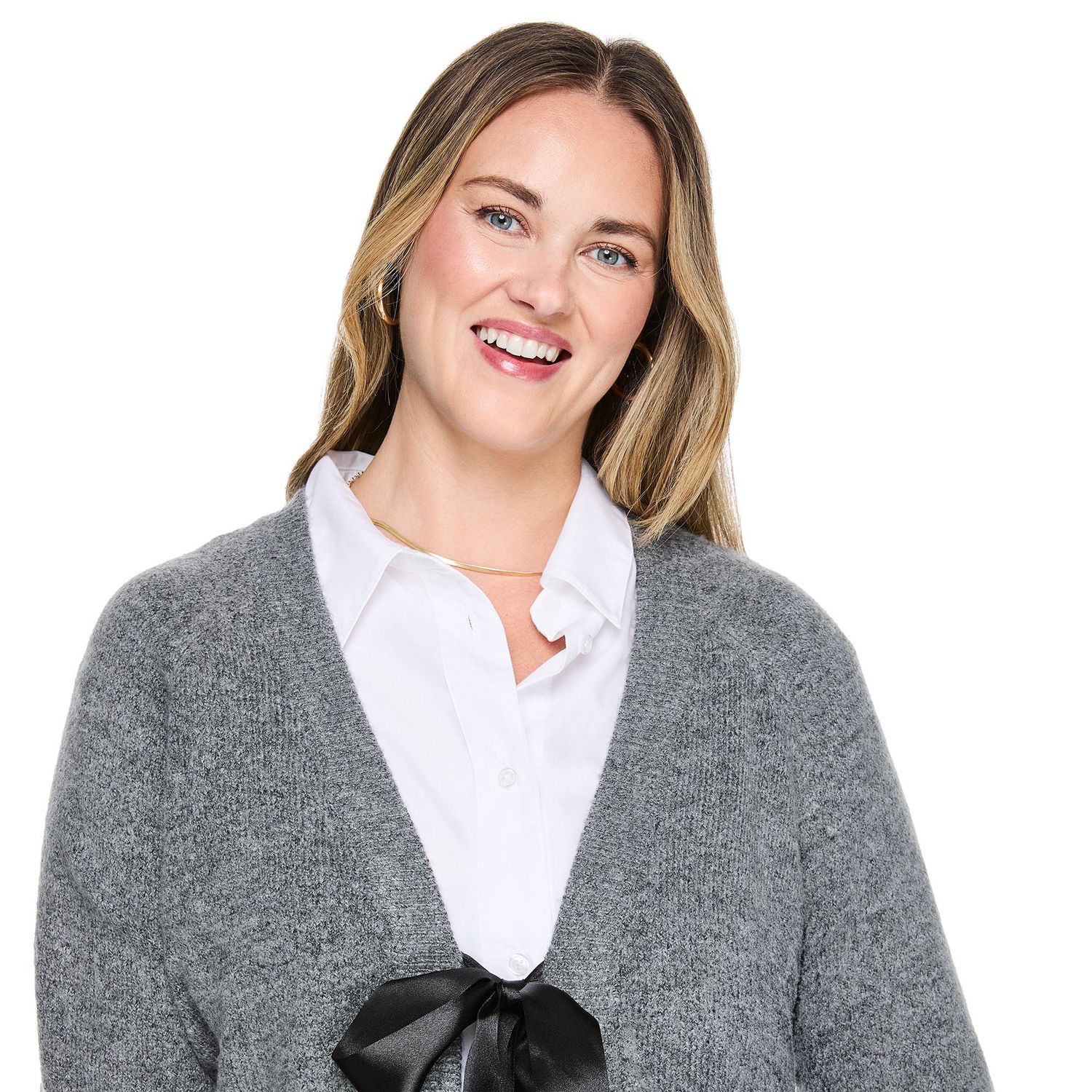 Lane Bryant Women's Plus Satin Bow Cardigan
