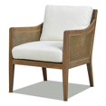 thumbnail image 1 of Ontario Chaise d'Appoint Rembourrée en Chêne et Rotin 24.5 Pouces Lin Blanc Naturel, 1 of 13