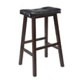 thumbnail image 1 of Winsome Mona Cushion Saddle Seat Bar Stool, Black & Walnut - 94069, 1 of 6
