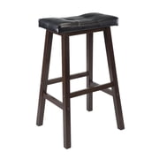 Winsome Mona Cushion Saddle Seat Bar Stool, Black & Walnut - 94069
