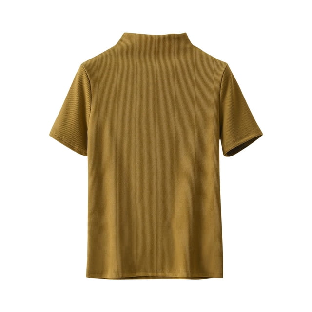 Zpanxa T-Shirt en Molleton Douillet, Haut Thermique Léger pour Femmes avec Col Rond en Plusieurs Couleurs