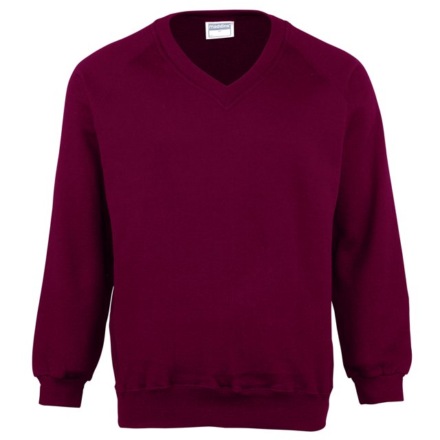Maddins Sweat-Shirt Col en V Colorure pour Enfants / Tenue Scolaire (Lot de 2)