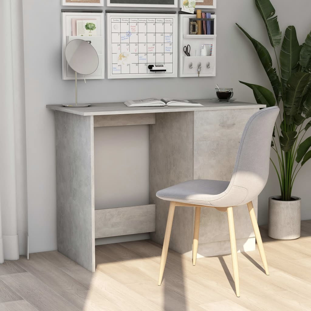 vidaXL Desk Concrete Grey 100x50x76 cm Engineered Wood