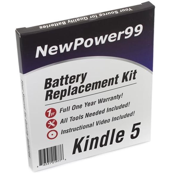 Amazon Kindle 5 (Kindle Touch, Kindle 5th Gen) Battery Replacement Kit with Video Instructions, Extended Life Battery and Full One Year Warranty