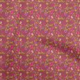 thumbnail image 1 of oneOone Tissu Popeline de Coton Sergé Rose Feuilles & Trèfle Matériel de Robe Tissu Imprimé Tissu au Mètre 56 Pouces de Large-Kh, 1 of 5