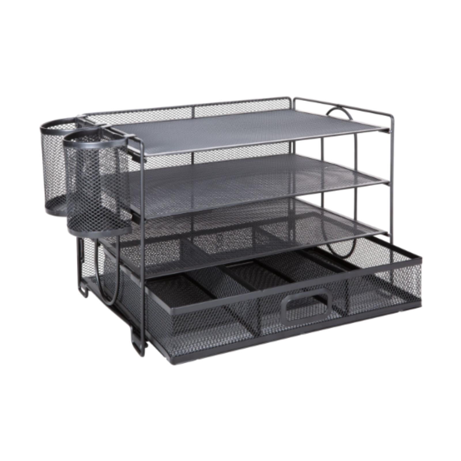 HILABEE Mesh Desk Organizer 4 Tier Accessories Letter Tray for Office Desktop School