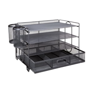 HILABEE Mesh Desk Organizer 4 Tier Accessories Letter Tray for Office Desktop School