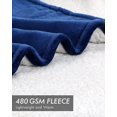 thumbnail image 4 of Sherpa Reversible Blanket Throw Size Navy 480GSM Fleece Blanket for Bed Sofa, 4 of 7
