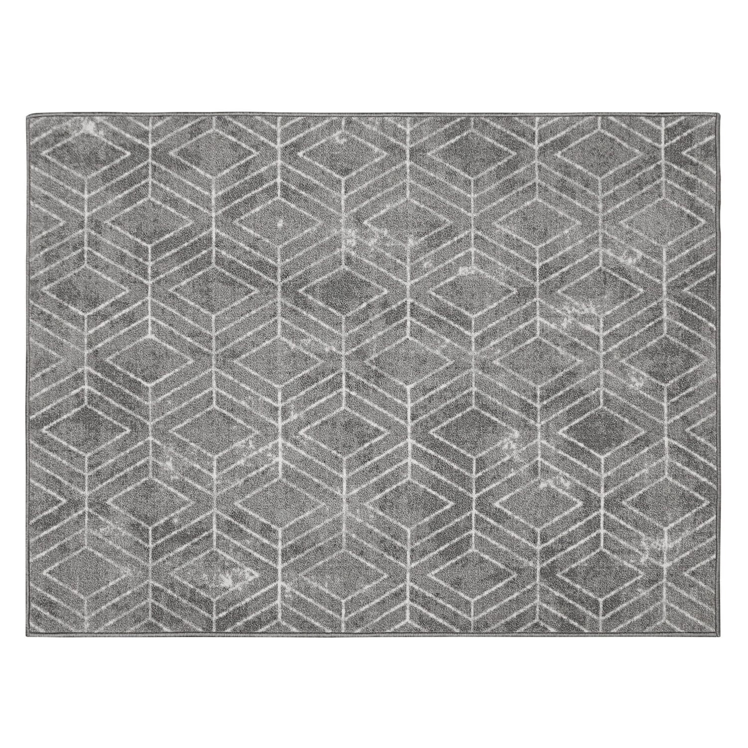 Tapis imprimé Malika gris 3x4 pi