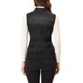 thumbnail image 3 of INSPIRE CHIC Women's Washed Denim Button Sleeveless Vest Jacket with Pockets Black XS, 3 of 7