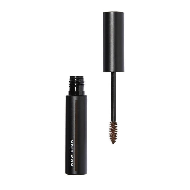 e.l.f. cosmetics Wow Brow Gel en tube Noir avec Texte Blanc, Montrant un Applicateur Brosse spoolie Enduit d'Une Formule de Gel-Cire Infusée de Fibres Brunes pour Volumiser et Fixer les Sourcils afin de Créer des Sourcils Plus Fournis et d'Apparence Naturelle