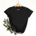 thumbnail image 4 of Baberdicy T-Shirts à Manches Courtes Décontractés Unis Amples à Col Ras du Cou pour Femmes Noir TTG, 4 of 7