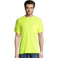 thumbnail image 1 of Hanes Mens X-Temp FreshIQ Workwear Pocket Tee Value 2-Pack, S, Safety Green, 1 of 2