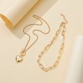 thumbnail image 3 of Joywa Heart-shaped Double-layer Necklace Durable Alloy Plating Multilayer Necklace 1 pack, 3 of 8
