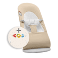 thumbnail image 1 of BabyBjorn Transat Balance Doux, Beige/gris avec Flying Friends, 1 of 5