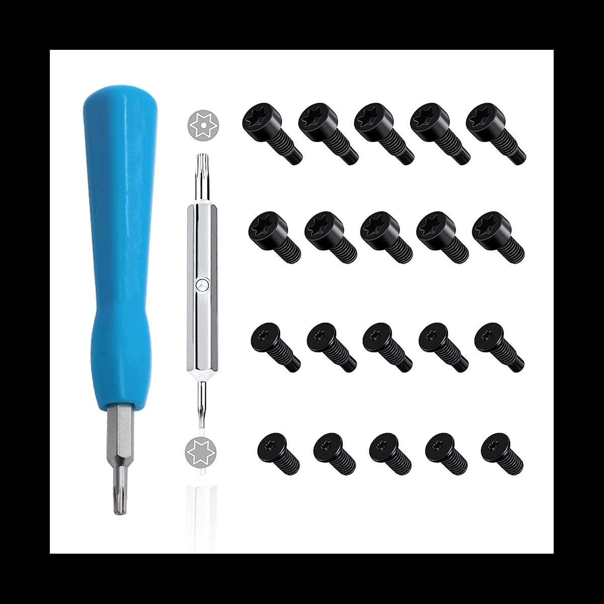 Replacement Doorbell Blue Screwdriver T6 T15 & + 20Pcs Doorbell Screwsg Doorbell Security Screw Set,2 pieces set Screwdriver driver 20pcs T6 T15 screws,Blue & Black