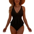 thumbnail image 2 of Tauxra Split Swimsuit with Gathered Chest and Adjustable Straps, Backless Bathing Suit for Women, Tummy Control Swimsuit with Removable Padding for Beach and Pool[Citat Wear, 2 of 9