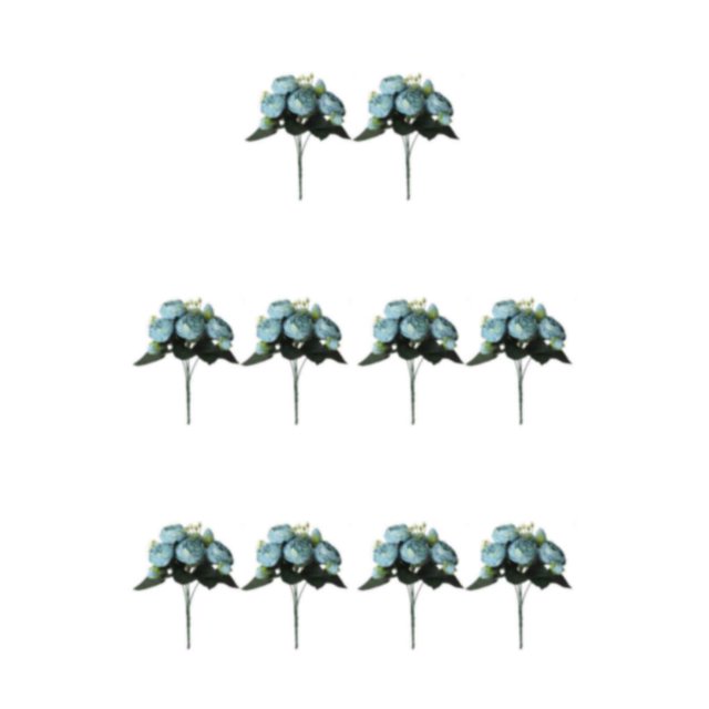Baohd 2x Artificial Flowers – Elegant For Decoration Long-lasting Durability blue 5Set