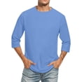 thumbnail image 1 of Hiiyo T-Shirt pour Homme Confortable Uni à Manches 3/4, Tailles M-XXXXXL, 1 of 6