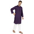 thumbnail image 2 of Atasi Ensemble Kurta Pyjama 2 Pcs pour Homme, Col Henley, Kurta Long Décontracté, 2 of 7