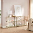 thumbnail image 3 of VASAGLE Table Console de 51,2 Po pour Sofa avec 3 Tablettes, Table d'Entrée avec Tablette en Verre Trempé, Couleur Or, 3 of 7