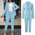 thumbnail image 2 of 2025 Femmes Uni à Manches Longues Pantalons Isolés pour Femmes Tailleur Poches Pantalons Pantalons Femmes Pantalons Habillés Tailleur Élégant, 2 of 9