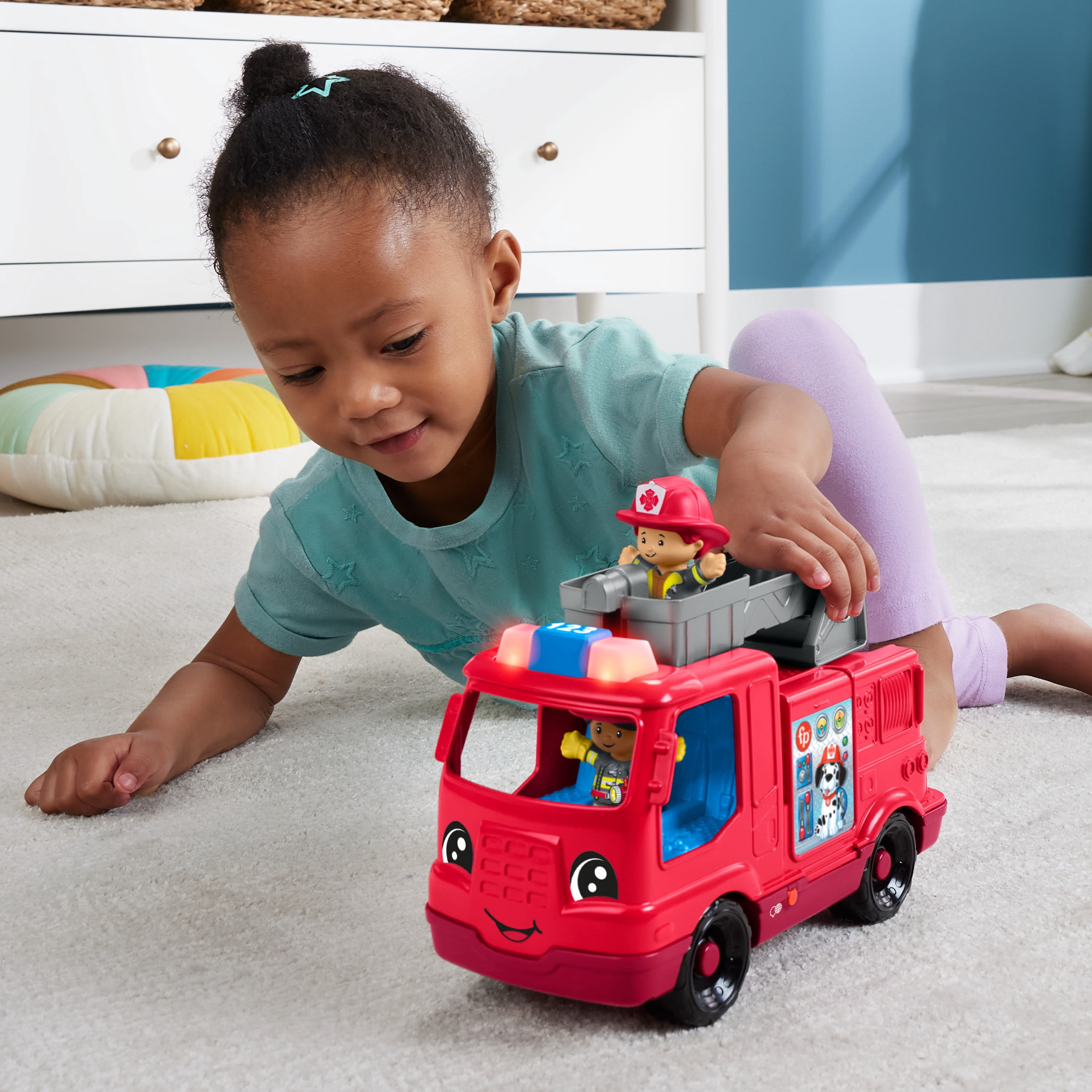 Fisher-Price Little People Camion de pompiers, musical, multilingue