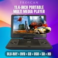 thumbnail image 2 of Proscan 11.6” Portable Blu-Ray DVD Player, HD LCD Display, Rechargeable Battery, USB SD MMC Input, Stereo Speakers, Car Charger Included, Black, 2 of 13