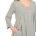 thumbnail image 4 of White Mark Tunique à Manches 3/4 pour Femmes, Taille Empire, Col en V, 4 of 6