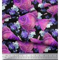 thumbnail image 2 of Soimoi Rayon Fabric Fish Ocean Print Fabric by Yard 42 Inch Wide, 2 of 2