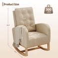 thumbnail image 4 of Modern Linen Upholstered Rocking Chair - Glider Chair with Side Pocket for Living Room Bedroom Nursery, 4 of 8
