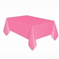 thumbnail image 1 of Nappe de table rectangulaire en plastique rose vif, 54" x 108", 1 of 3