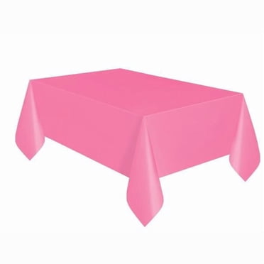 Hot Pink Rectangular Plastic Table Cover, 54" x 108"