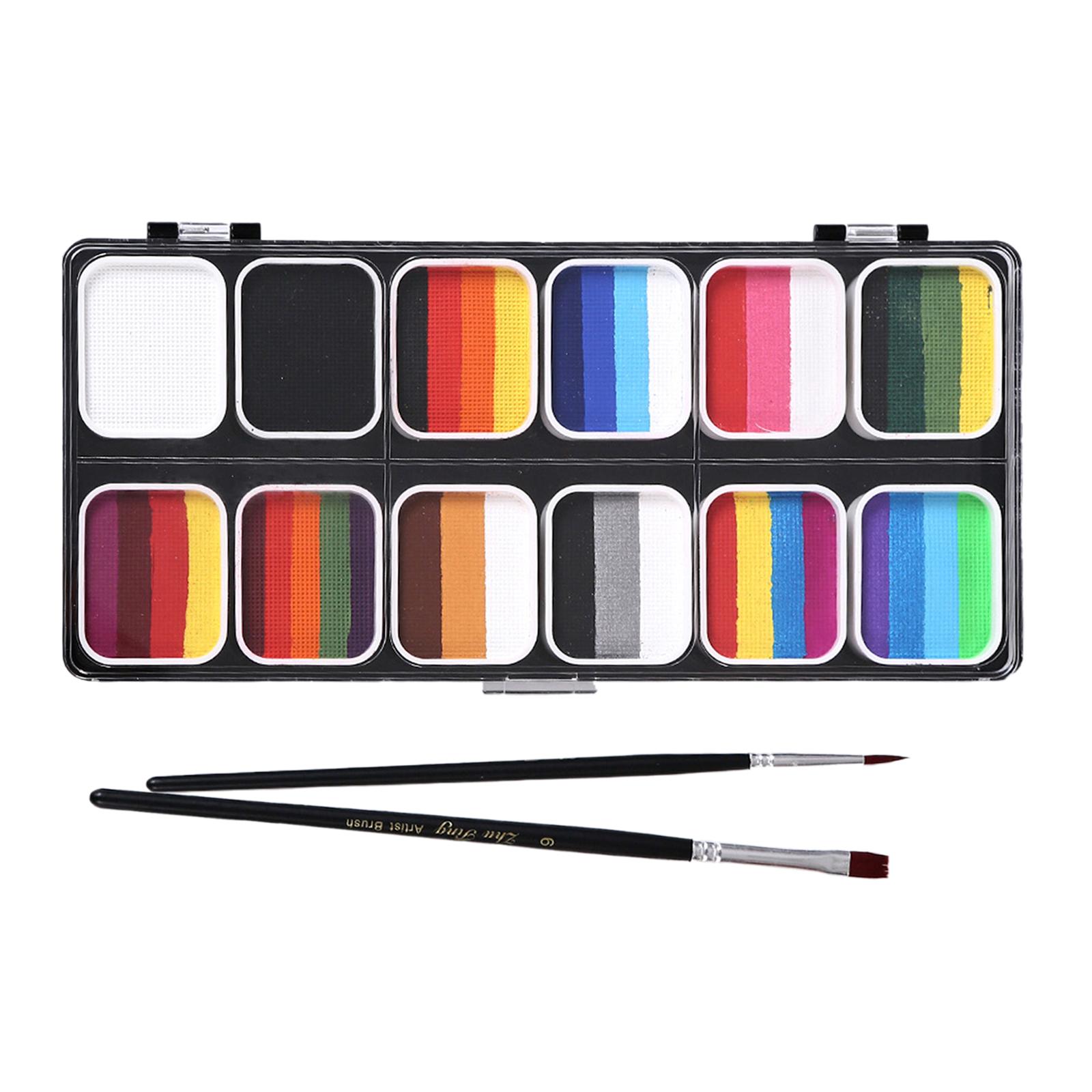 lionlar Face Body Paint Set Palette Washable Photo Prop with Brushes Facepaints Painting