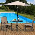 thumbnail image 3 of Costway 3PCS Patio Bistro Furniture Set Rocking Glider Chair Glass Table W/Umbrella Hole, 3 of 10