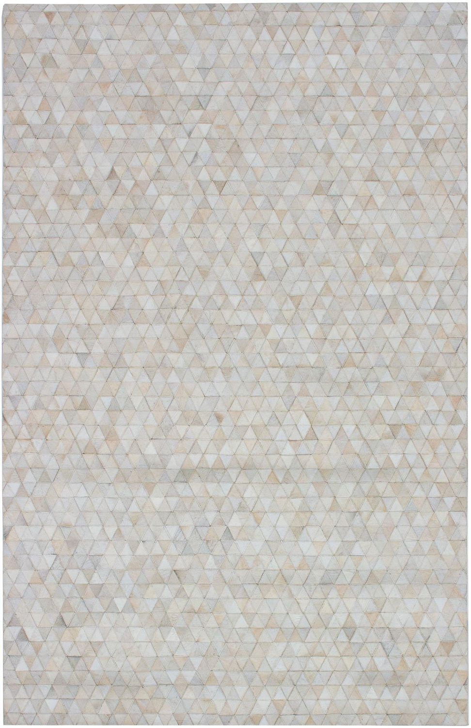 ECARPETGALLERY Tapis Fait à la Main pour Salon, Salle à Manger et Chambre à Coucher Contemporain Collection Patchwork en cuir 5'0" x 8'0" en Ivoire