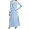 thumbnail image 4 of Gspmoly Robes Décontractées pour Femmes, Robe à Manches Courtes à Col Rond pour Femmes, Mode, Couleur Unie, Taille Haute et Fente à la Cheville, Robe à Col en V, Robes de Vacances pour Femmes, Offres Hebdomadaires, 4 of 6