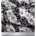 thumbnail image 2 of Soimoi polyester Crepe Fabric Leaves & Flower Floral Decor Fabric Printed Yard 52 Inch Wide, 2 of 3