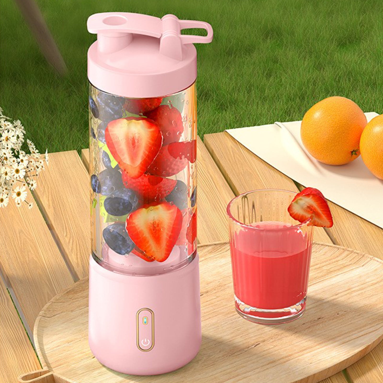 Summer Savings Kcavykas Portable Blenders , for Shakes and Fruit Juicer Usb Rechargeable with 6 Blades, Handheld Blenders for Sports Travel and Outdoors