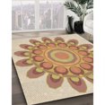 thumbnail image 3 of Ahgly Tapis Rectangulaire Lavable en Machine Intérieur Transitionnel Marron Or, 3 Pieds x 5 Pieds, 3 of 7