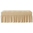 thumbnail image 2 of pitrice Long Bench Cover Bench Seat Furniture Protector for Living Room Hotel Decor Dark Beige, 2 of 8