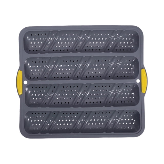 ERK 1Pcs Four Hole Silicone Bread Non Stick Homemade Bread Baking Easy To Demold French Bread Roll Suitable For Oven Baking Thermal Conductivity