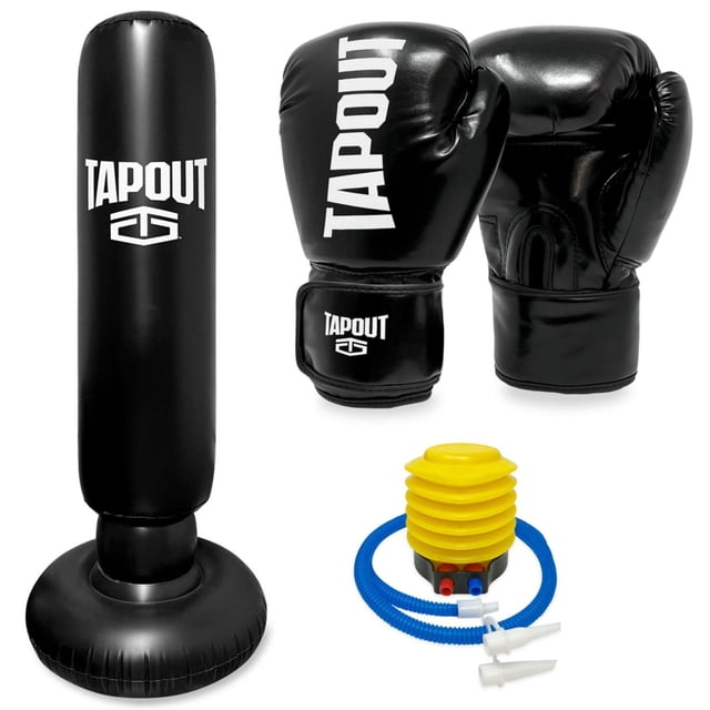 Tapout Black Boxing Bag Gloves 4 Kit